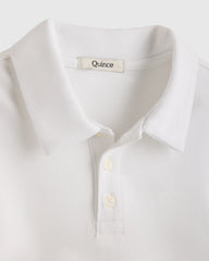 Organic Cotton Long Sleeve Pique Polo - 6 / White