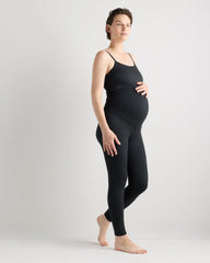 Ultra-Soft Maternity Jumpsuit - XS / Heather Black