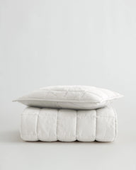 European Linen Toddler Quilt & Sham Set - One Size / White