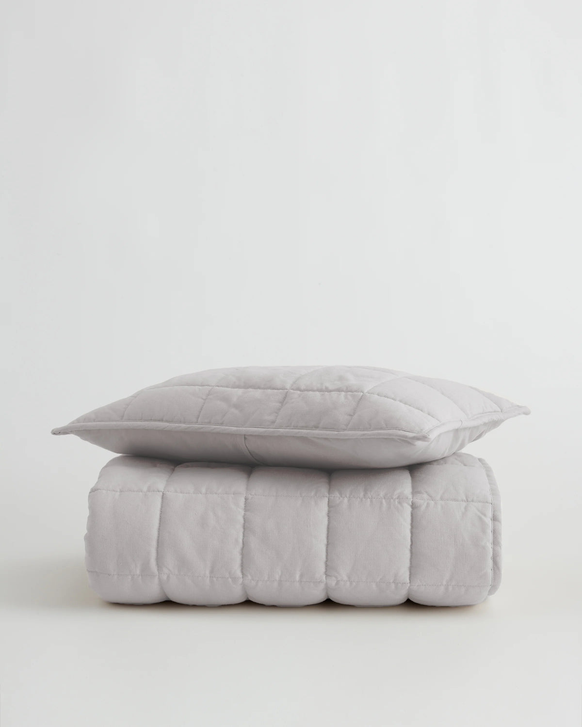 European Linen Toddler Quilt & Sham Set - One Size / White