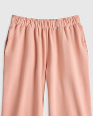 Girls Organic Cotton French Terry Wide Leg Pant - 6 / Pink Rose