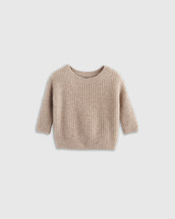 Washable Cashmere Fisherman Tunic Sweater - 3-6M / Heather Grey