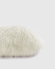 Luxe Mongolian Lamb Lumbar Pillow Cover - 12x20 / Ivory