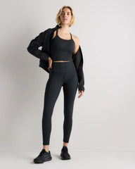 Ultra-Soft Y-Back Cropped Bra Tank - XS / Heather Black