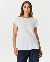 Cotton Modal Crew Neck Swing Tee - XS / White