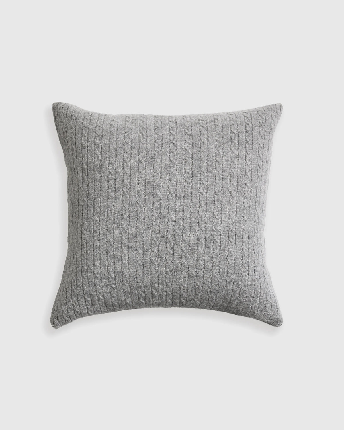 Cable Knit Cashmere Pillow Cover - 20x20 / Heather Grey