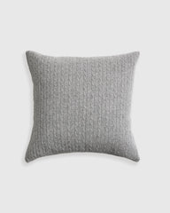 Cable Knit Cashmere Pillow Cover - 20x20 / Heather Grey