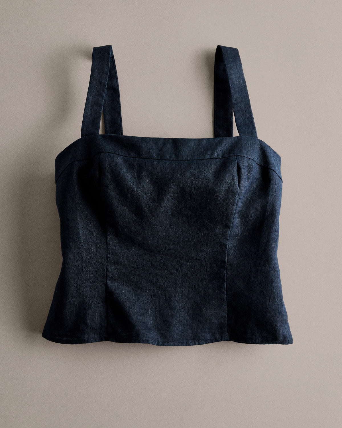 100% European Linen Fitted Tank - XS / Moonstone Blue