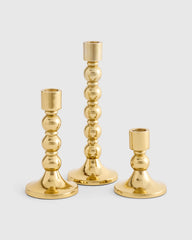 Brass Candlestick Holders (Set of 3) - Set of 3 / Brass