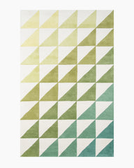 Tonal Triangles Hand-Tufted Wool Rug - 3'6" x 5'6" / Green