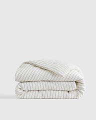 European Linen Stripe Duvet Cover - Twin / Terracotta/White Stripe