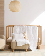 Organic Cotton Gauze Toddler Quilt & Sham Set - One Size / White