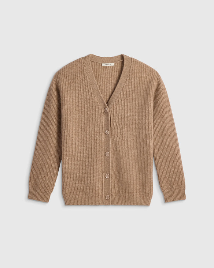 Washable Cashmere Oversized Fisherman Cardigan - 10 / Oatmeal