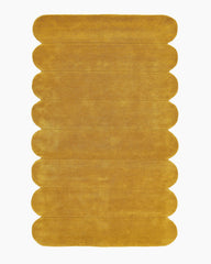 Scalloped Border Hand-Tufted Rug - 5' x 8' / Mustard