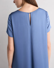 Washable Stretch Silk Voluminous Maxi Dress - XS / Moonstone Blue