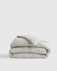 European Linen Stripe Duvet Cover - Twin / Terracotta/White Stripe