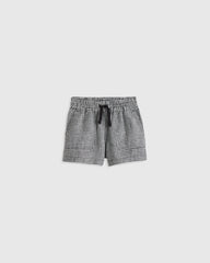 100% European Linen Drawstring Shorts - 2T / Vintage Pink Chambray