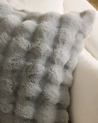 Ruched Faux Fur Pillow Cover - 20x20 / Glacier