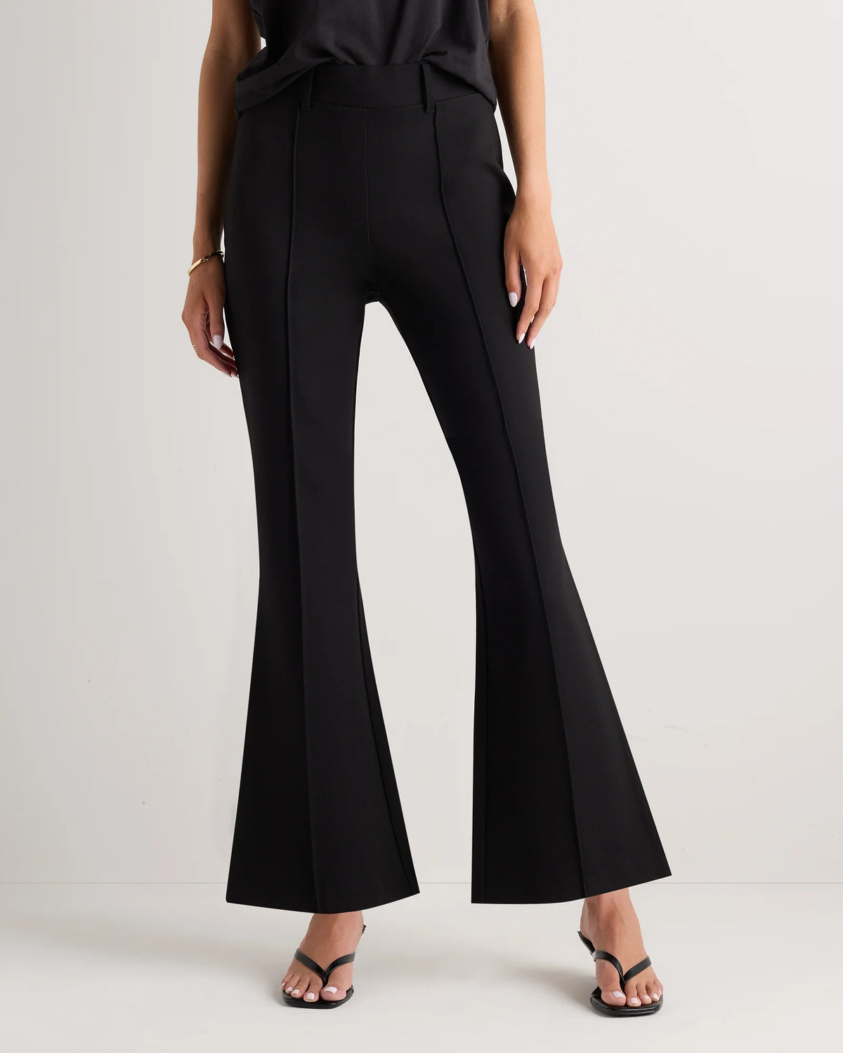 Ultra-Stretch Ponte Flare Leg Pants - XS / Charcoal