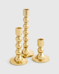 Brass Candlestick Holders (Set of 3) - Set of 3 / Brass
