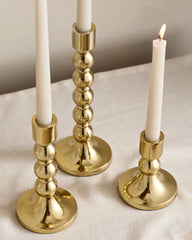Brass Candlestick Holders (Set of 3) - Set of 3 / Brass