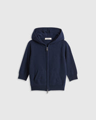 Washable Cashmere Full Zip Hoodie - 3-6M / True Navy