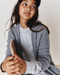 Washable Cashmere Full Zip Hoodie - 6 / Heather Grey