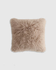 Luxe Mongolian Lamb Pillow Cover - 20x20 / Khaki
