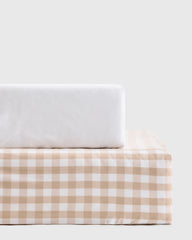 Organic Percale Gingham Crib Sheet 2-Pack - One Size / Blue Fog