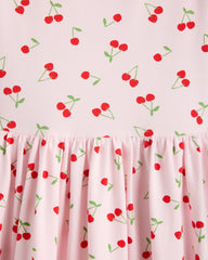 Organic Cotton Skater Dress - 6 / Sweet Cherries