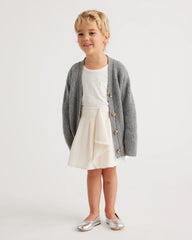 Washable Cashmere Oversized Fisherman Cardigan - 2T / Heather Grey