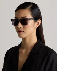 Walker Polarized Acetate Sunglasses - One Size / Clear Slate with Grey lens