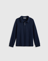 Organic Cotton Long Sleeve Pique Polo - 6 / White