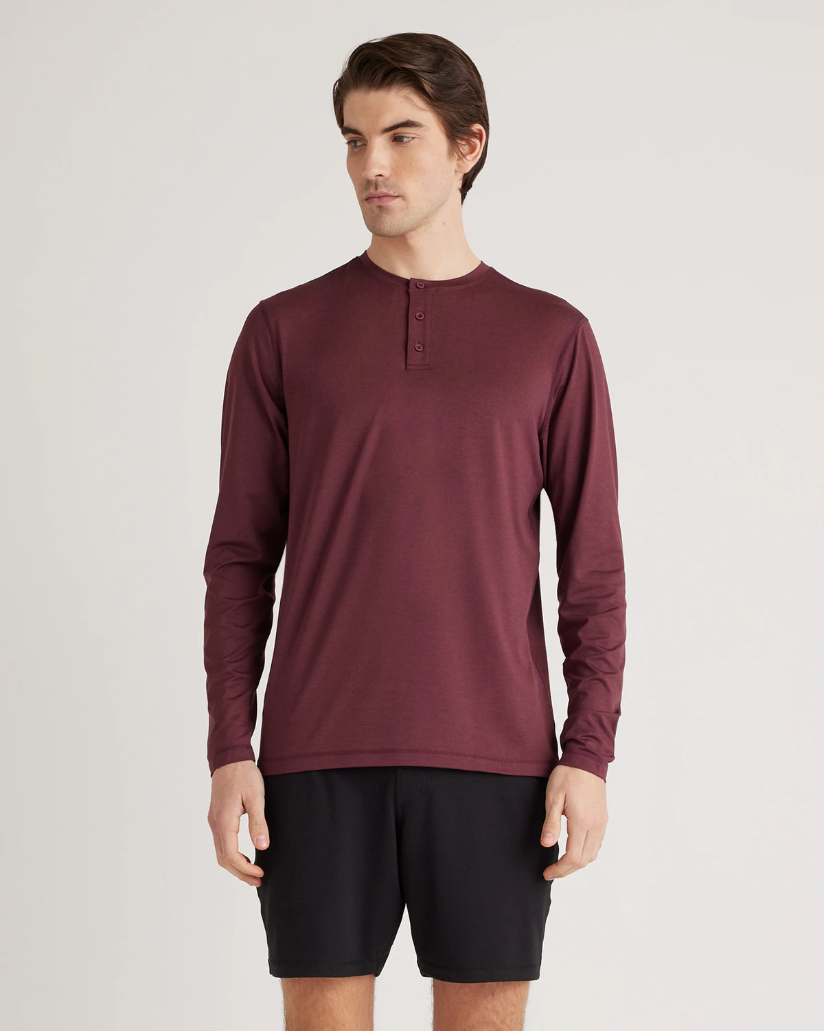 Flowknit Breeze Performance Long Sleeve Henley Tee - XS / Olive