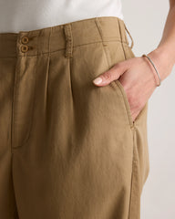 Drapey Twill Pleated Trouser - 0 / Baywood