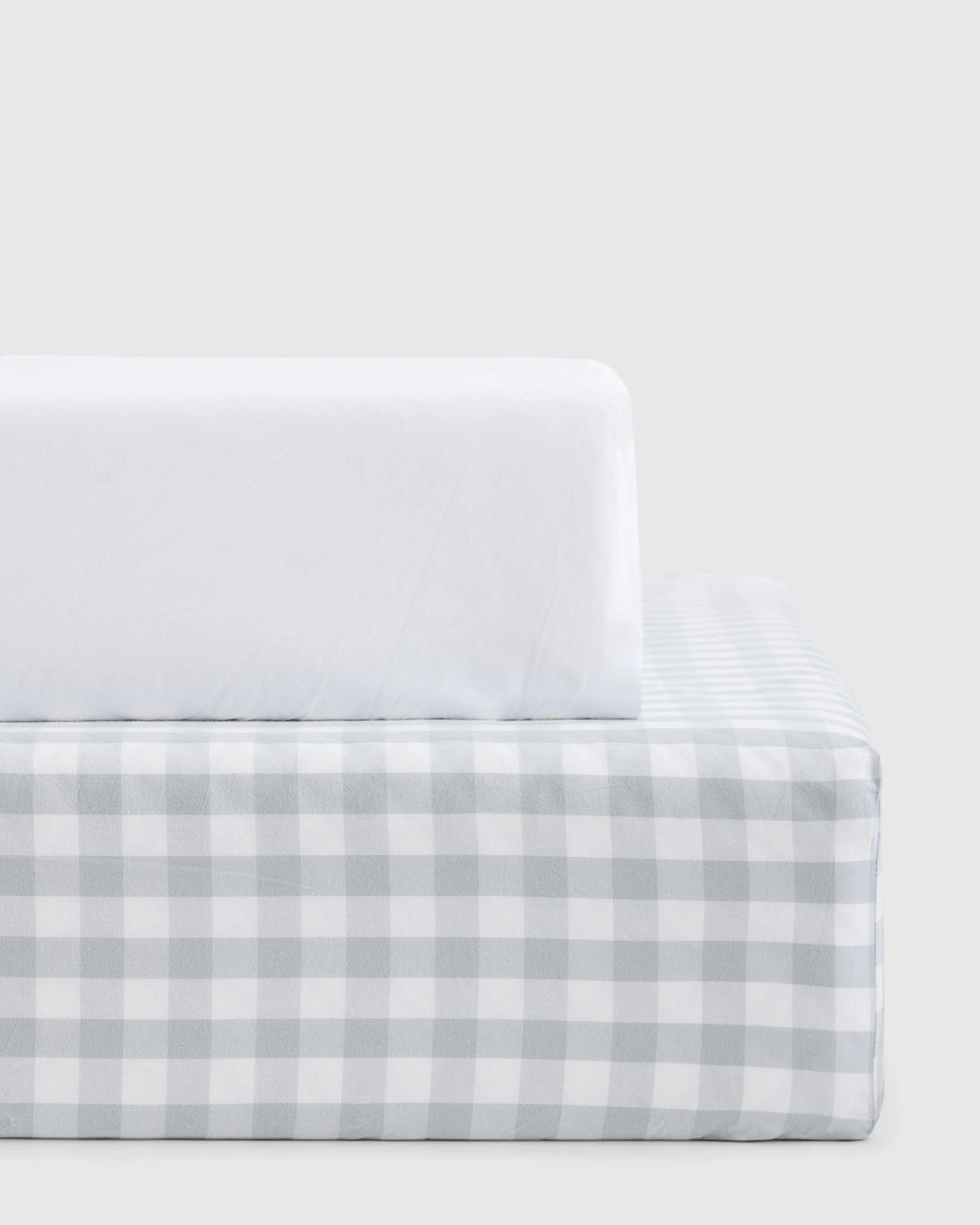 Organic Percale Gingham Crib Sheet 2-Pack - One Size / Blue Fog