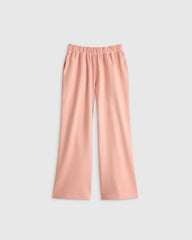 Girls Organic Cotton French Terry Wide Leg Pant - 6 / Pink Rose