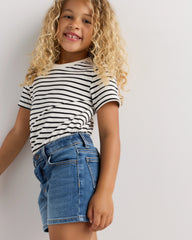 Girls Stretch Denim Short - 2T / Medium Wash