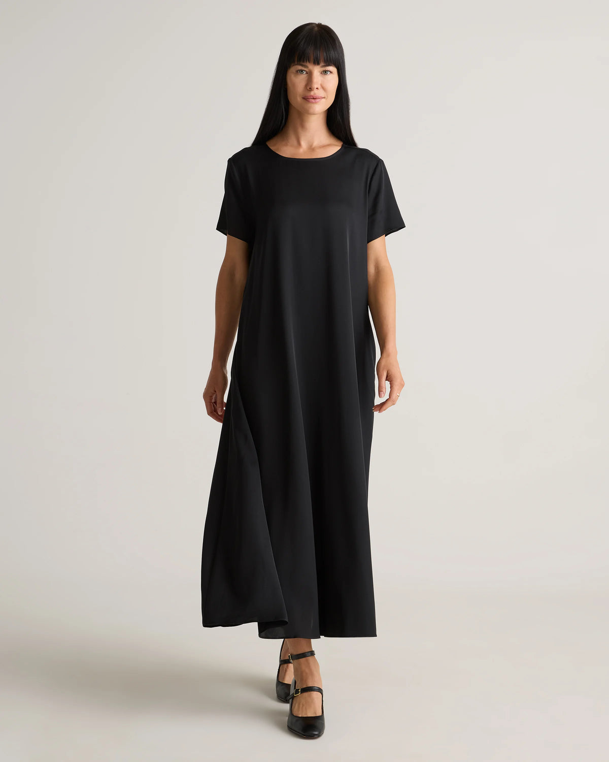 Washable Stretch Silk Voluminous Maxi Dress - XS / Moonstone Blue