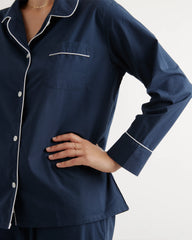 100% Cotton Pajama Set - XS / Navy