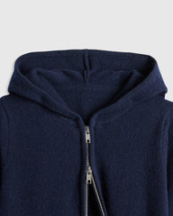 Washable Cashmere Full Zip Hoodie - 2T / True Navy