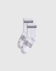 Kids Organic Cotton Quarter Crew Socks 8-Pack - S / White