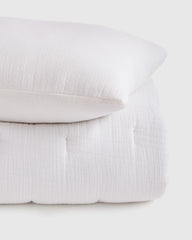 Organic Cotton Gauze Toddler Quilt & Sham Set - One Size / White