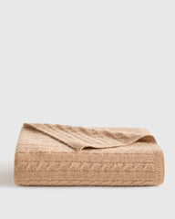 Mongolian Cashmere Cable Knit Baby Blanket - One Size / Teak