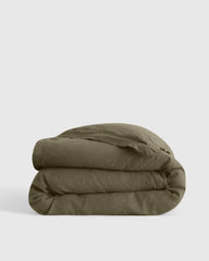 European Linen Double Flange Duvet Cover - Twin / Pine