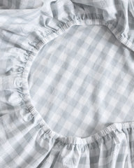 Organic Percale Gingham Crib Sheet 2-Pack - One Size / Blue Fog