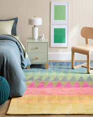 Rainbow Geo Hand-Tufted Rug - 3'6" x 5'6" / Red Multi