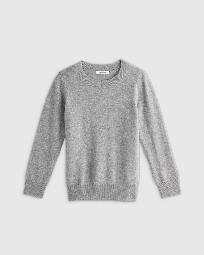 Washable Cashmere Crewneck Sweater - 6 / Heather Grey
