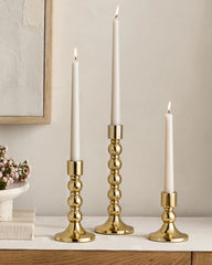 Brass Candlestick Holders (Set of 3) - Set of 3 / Brass