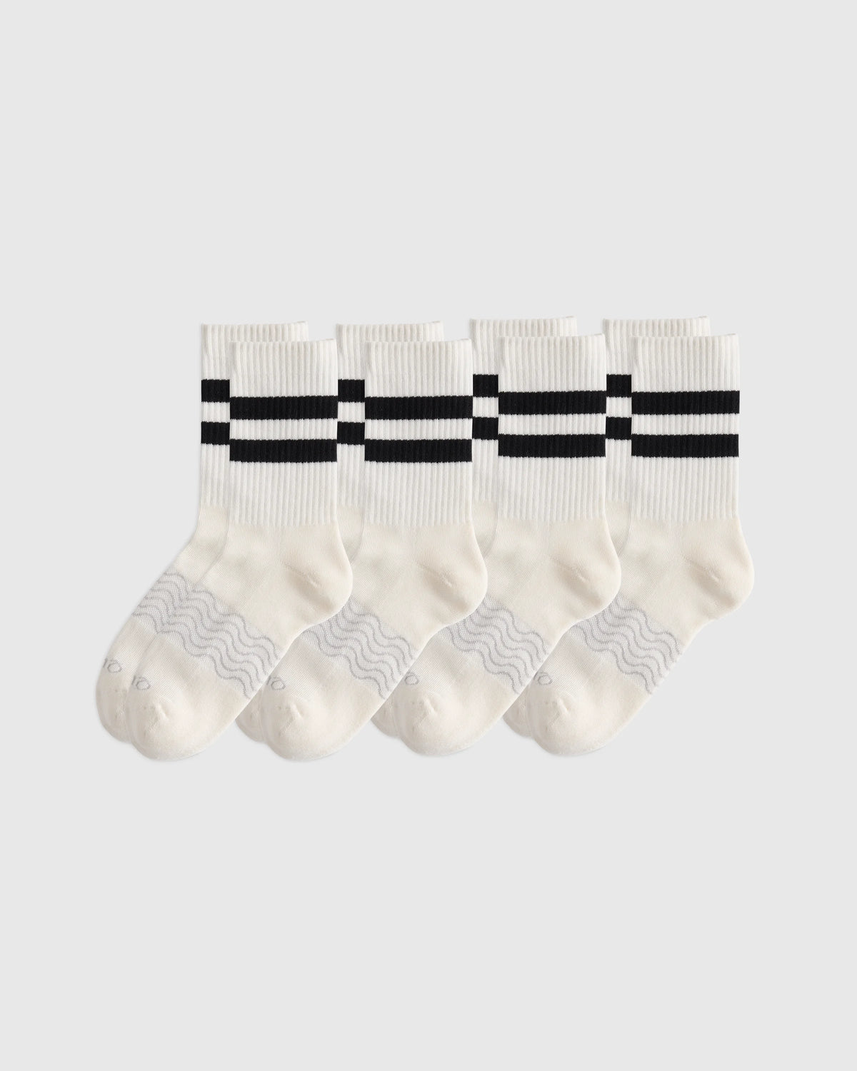 Everyday Cotton Varsity Stripes Half-Crew Sock (4-Pack) - S / Ivory/Navy Stripe